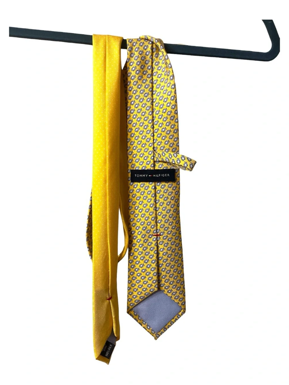 Tommy Hilfiger Yellow and Blue Fish Patterned Men's Tie